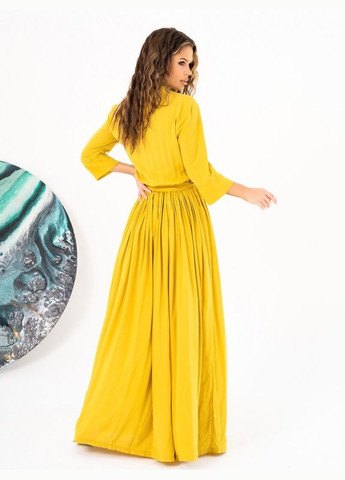 Горчичное платье 14013 горчичное ISSA PLUS однотонное