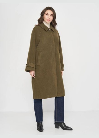 Оливковое (хаки) демисезонное Пальто с добавлением шерсти для женщины Manteco Italian 0910642-001 H&M