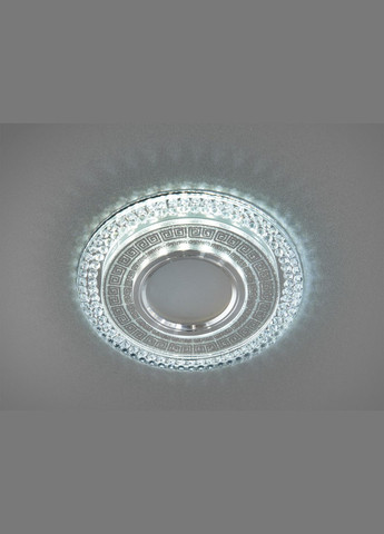 Кришталевий точковий світильник на 1 лампу G5.3 з вбудованим LED підсвічуванням 3Вт хром 125х10 мм Diasha (301347279)