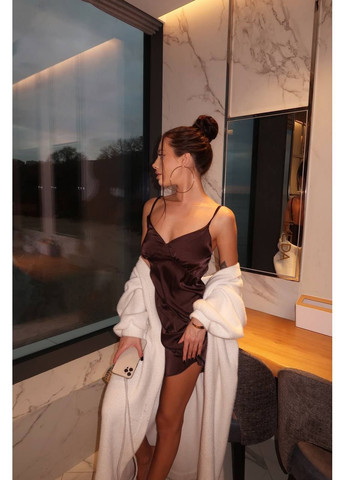 Коричневое шёлковое платье-комбинация армани платье-комбинация No Brand