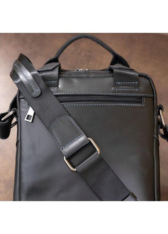 Сумка планшет через плече для документів та для телефону чоловіча з натуральної шкіри маленька Чорний 37360 Shvigel (361660273)