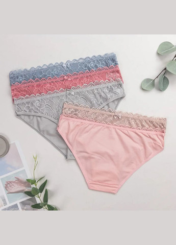 Комплект женских трусиков-слип с кружевом впереди 5 шт Nicoletta (340462327)