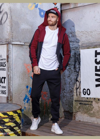 Спортивный костюм GN-442 черно-бордовый ISSA PLUS (301277171)