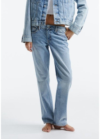 Жіночі прямі джинси Н&М (56818) W34 Блакитні H&M - (286425627)