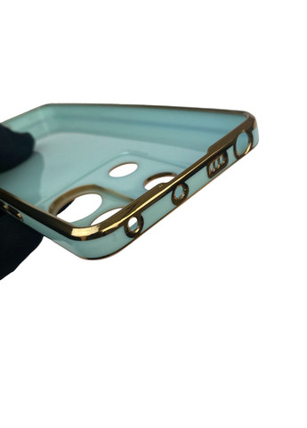 Чехол для POCO X6 с кольцом-подставкой с золотой окантовкой на поко х6 бирюзовый gs1 Xiaomi (366230385)