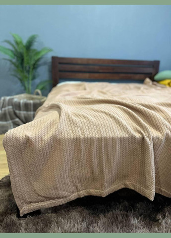 Покрывало Плед Косичка Евро 220х240 Хлопковое Капучино No Brand (316714557)