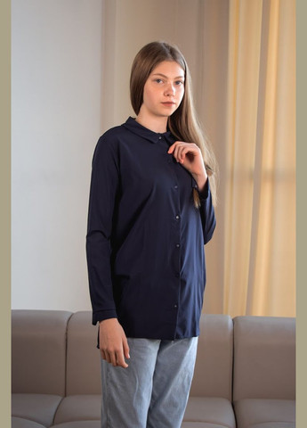 Синяя праздничный рубашка No Brand