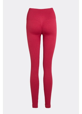 Розовые демисезонные леггинсы в рубчик leggings power Flexit