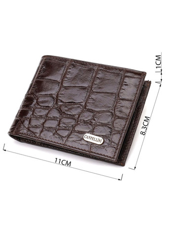 Фактурний чоловічий гаманець для грошей з натуральної шкіри з тисненням під крокодила 21943 Canpellini (331908138)