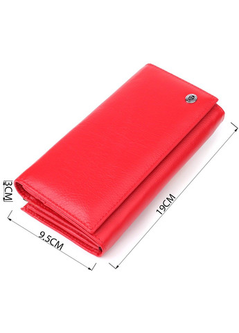 Яскравий жіночий гаманець на магнітах із натуральної шкіри 23114 Червоний st leather (330359571)