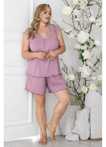 Рожево-лілова всесезон піжама на кожен день пф1250 фрезовий зі світлим MiaNaGreen