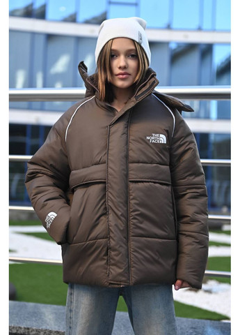 Коричневая зимняя зимняя куртка оверсайз — замер в описании DK/DL Мода без кордонів