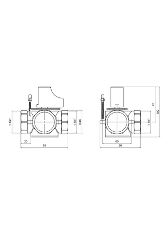 Клапан трехходовой Standart 1/4 ВР ручной SF363W32 Thermo Alliance (395713330)