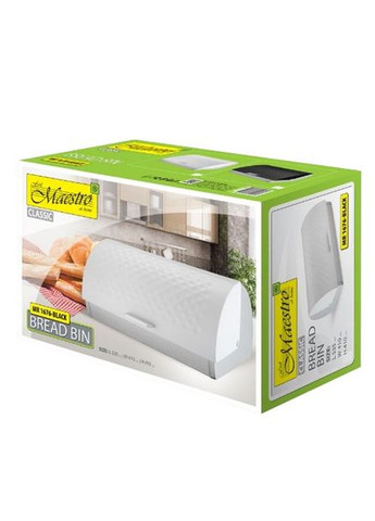 Хлебница для кухни MR-1676-White из нержавеющей стали Емкость для хранения хлеба Maestro (332196544)