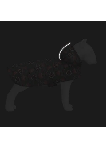 Дощовик-накидка з капюшоном для собак WAUDOG Clothes, малюнок "Гранати",, А 55-61 см, B 68-80 см, С 42-52 см Collar (377036593)
