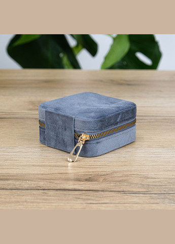 Скринька для прикрас сіра дорожня велюр см (JZ-002-2) Гранд Презент (322190824)