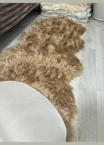 Килимок пухнастий зносостійкий з високим ворсом 60х180 см Коричневий (П4К-polosa-002-03) No Brand (323161021)