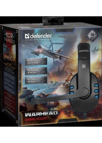 Наушники Warhead G-160 2,5м черно синий проводные Черный, Синий Defender (402255083)