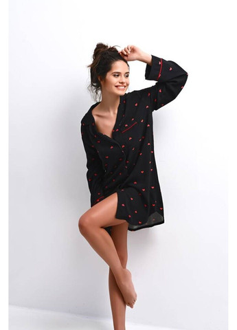 Ночная рубашка из вискозы черная Rolling In Love S2020207 Sensis (278052689)