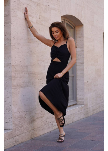 Черное повседневный платье - замеры в описании GD/GL Модний простір однотонное