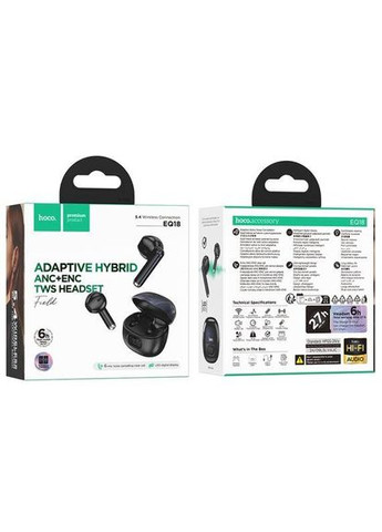 Беспроводные наушники - Bluetooth гарнитура TWS EQ18 черные Hoco (361853267)