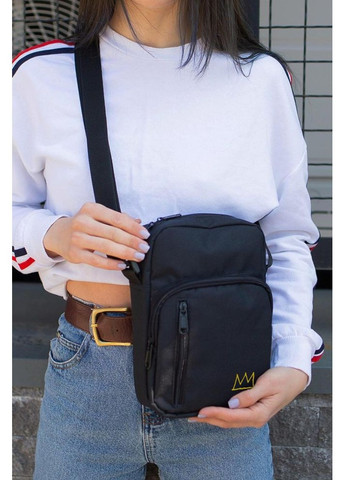 Сумка месенджер барсетка через плече з принтом Crown Black Without (353707074)