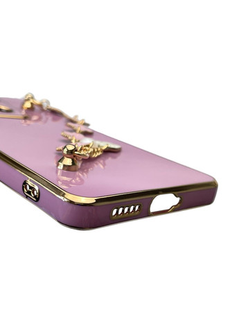 Чехол для телефона POCO X6 женский с ремешком и украшениями и золотой окантовкой на сяоми поко х6 черничный gs1 Xiaomi (366390654)