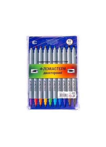 Дитячі Фломастери "Двосторонній" 108-10F 10 кольорів Color-it (371645032)