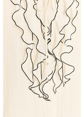 Бежевая полупрозрачная блуза с воланами Zara