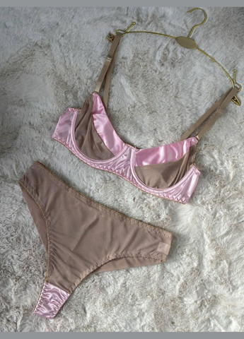 Рожевий демісезонний жіночий комплект нижньої білизни No Brand