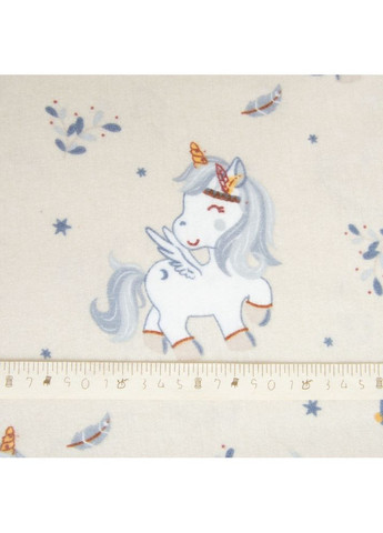 Тканина фланель бавовна 240 см 170 г/м2, м'яка тканина для постільної білизни, пелюшок 10.28297/22 Єдиноriг беж IDEIA (373004820)