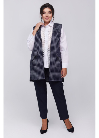 Синий женский классический жилет полуприлегающего силуэта из трикотажа all posa (ap100878p) A'll Posa - демисезонный