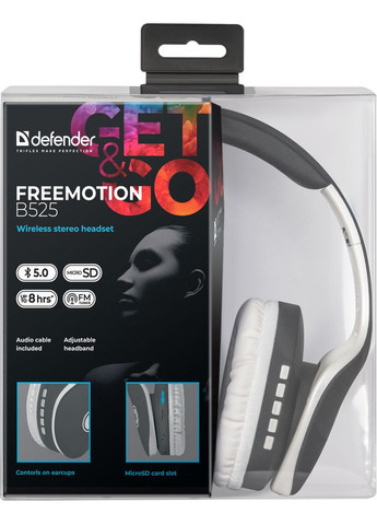 Гарнітура FreeMotion B525 Gray + White, Bluetooth (63527) (6492205) Defender (314779612)