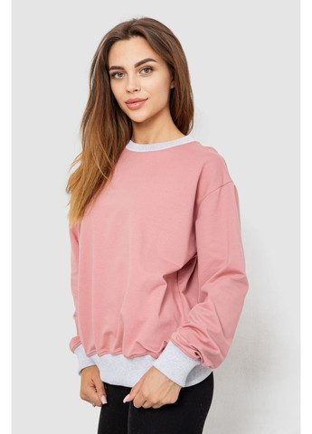 Пудровий світшот жіночий на манжеті, колір пудровий, 102r381 Ager (311590256)