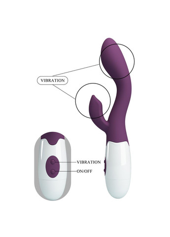 Классический вибратор, 30 режимов вибрации - Pretty Love Brighty Vibrator Dark Purple Drive 20cm LyBaile (322535962)