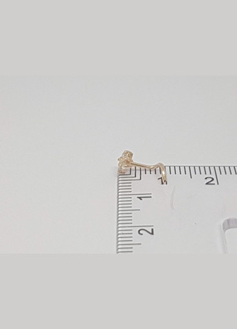 Золота сережка-пірсинг в ніс з фіанітами. 1041.1 рожевий Dear (269462505)