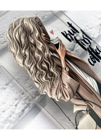 Прозорий чохол на Motorola Moto G72:: Дівчина з кавою (принт 114) CASE CONTROL (360660778)