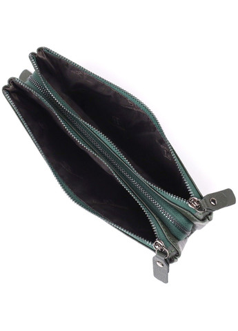 Красивий шкіряний гаманець на три відділення 23110 Зелений st leather (330642768)