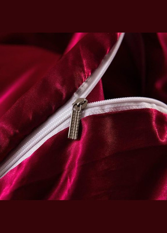 Атласна постільна білизна Полуторний Кораловий 145 x 210 з простирадлом на гумці (141405) No Brand (306633345)