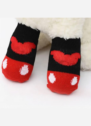 Шкарпетки для собак DT812 Мікі L з нековзними накладками зігрівальні 8 шт. Lesko (356499522)