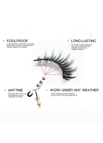 Ресницы магнитные под магнитную подводку ТРИ ПАРА Многоразовые накладные Magnetic Lashes (366668568)