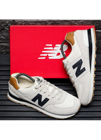 КРОСІВКИ ЖІНОЧІ NEW BALANCE 574 BEIGE BLACK 2.0 НЬЮ БЕЛАНС 574 No Brand чорні демісезони (369393955)