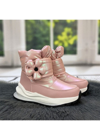 Розовые повседневные зимние ботинки детские зимние для девочки Kimboo