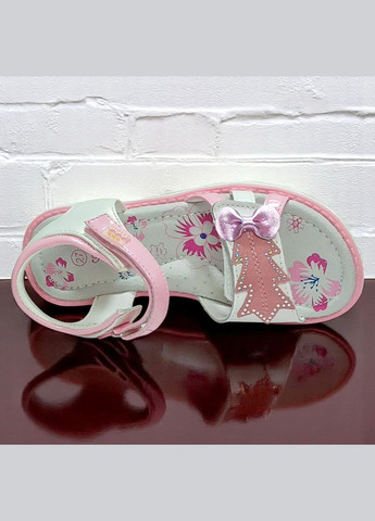 Белые повседневные, праздничные открытые босоножки сандалии на липучках для девочки летняя обувь Tom.M на липучке