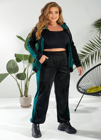 Вишуканий велюровий повсякденний демісезонний костюм двійка: кофта на блискавці з капюшоном + штани Tik-Tak (360899254)