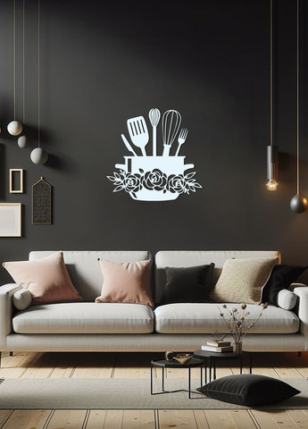 Современная картина на кухню, декор для комнаты "Кастрюля хозяйки", декоративное панно 70х75 см Woodyard (292013571)