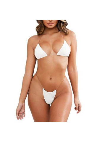 Белый демисезонный сексуальный купальник бикини на силиконовых бретелях xs-s белый No Brand