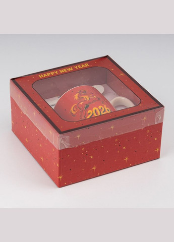 Чашка с ложкой новогодняя Год Коноди 200 мл 8 см 19250-003 No Brand (346152430)