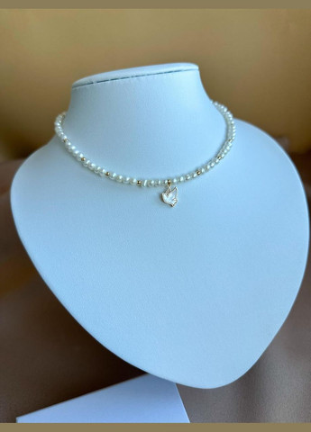 Набор женских украшений чокер и серьги натуральный жемчуг и голубки подарок женщине h=36 см No Brand (369505286)