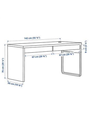 Письмовий стіл ІКЕА MICKE 142х50 см (90214308) IKEA (278407182)